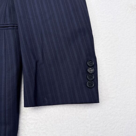 Canali Blazer Jacket Mens Size 42 R‎ Navy Blue Wool Pinstripe Made in Italy - Picture 4 of 12
